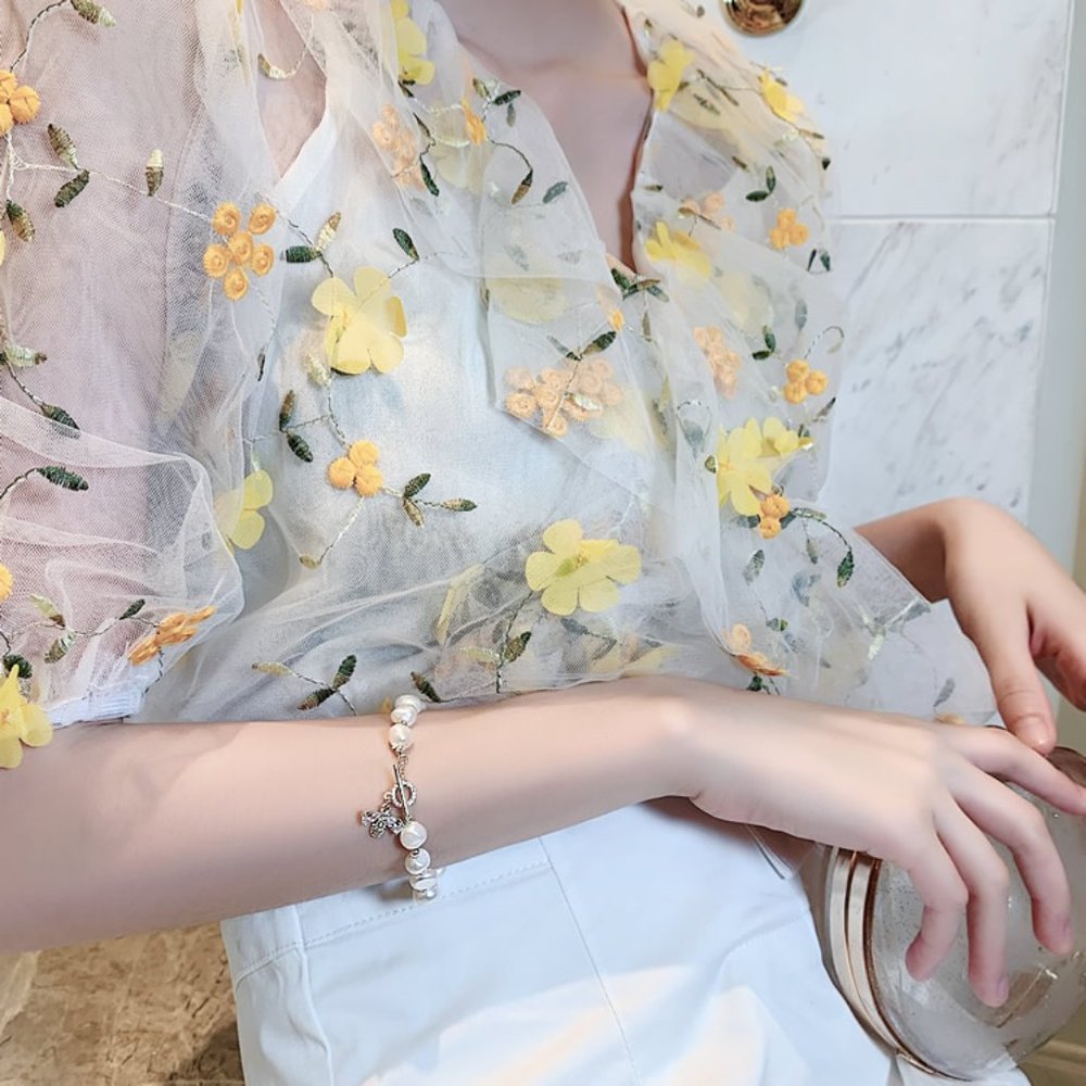 GOLICC Baroque Natural Freshwater Pearl Bracelet - Picture 6 of 10